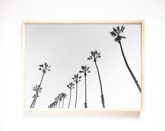Black and White Palm Tree Print, Printable Wall Art, Los Angeles Print, Modern Black and White Wall Art, Apartment Wall Decor, California