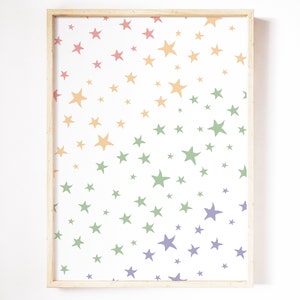 Colorful Stars Print, Rainbow Colors Wall Art, Nursery Star Wall Art, Colorful Boy Nursery Print, Kids Room Art, Baby Room Art, Stars Print