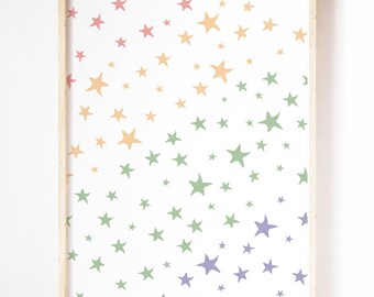 Colorful Stars Print, Rainbow Colors Wall Art, Nursery Star Wall Art, Colorful Boy Nursery Print, Kids Room Art, Baby Room Art, Stars Print