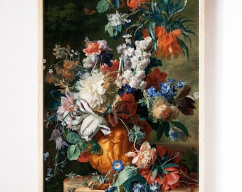 Vintage Floral Wall Art, Printable Flowers Painting, Vintage Painting Flowers, Antique Print, Vintage Art, Flower Bouquet, Vintage Wall Art