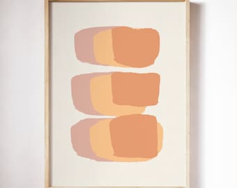 Abstract Printable Wall Art, Downloadable Print, Burnt Orange Digital Download, Neutral Modern Printable, Abstract Mid Century Modern Art