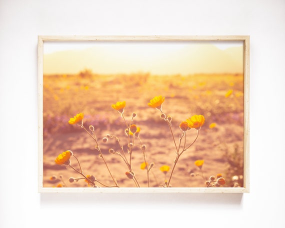 Desert Landscape Printable, Flower Photography, Wildflower Printable, Large Landscape Wall Art, Boho Printable, Large Boho Wall Art Print