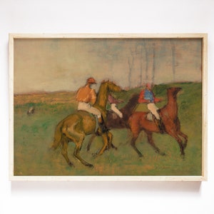 Vintage Horse Painting, Horse Wall Art, Traditional Horse Print, Printable Art, Horse and Jockey Print, Traditional Vintage Horse Painting