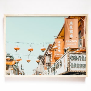 San Francisco Print, Chinatown Print, Chinese Lanterns Art, Travel Print, Digital Download, Minimal Art, Printable Art, Gallery Wall Art