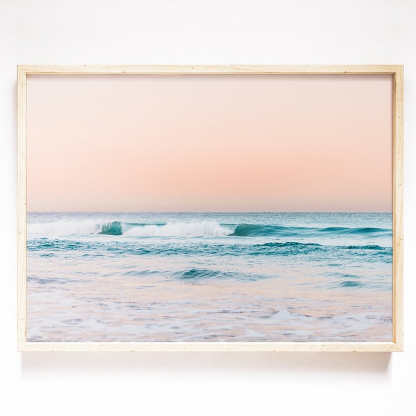 Sunrise Photography, Coastal Printable, Large Ocean Art, Beach Print, Ocean Wall Art, Boho Beach Art, Modern Printable Art, Wave Print