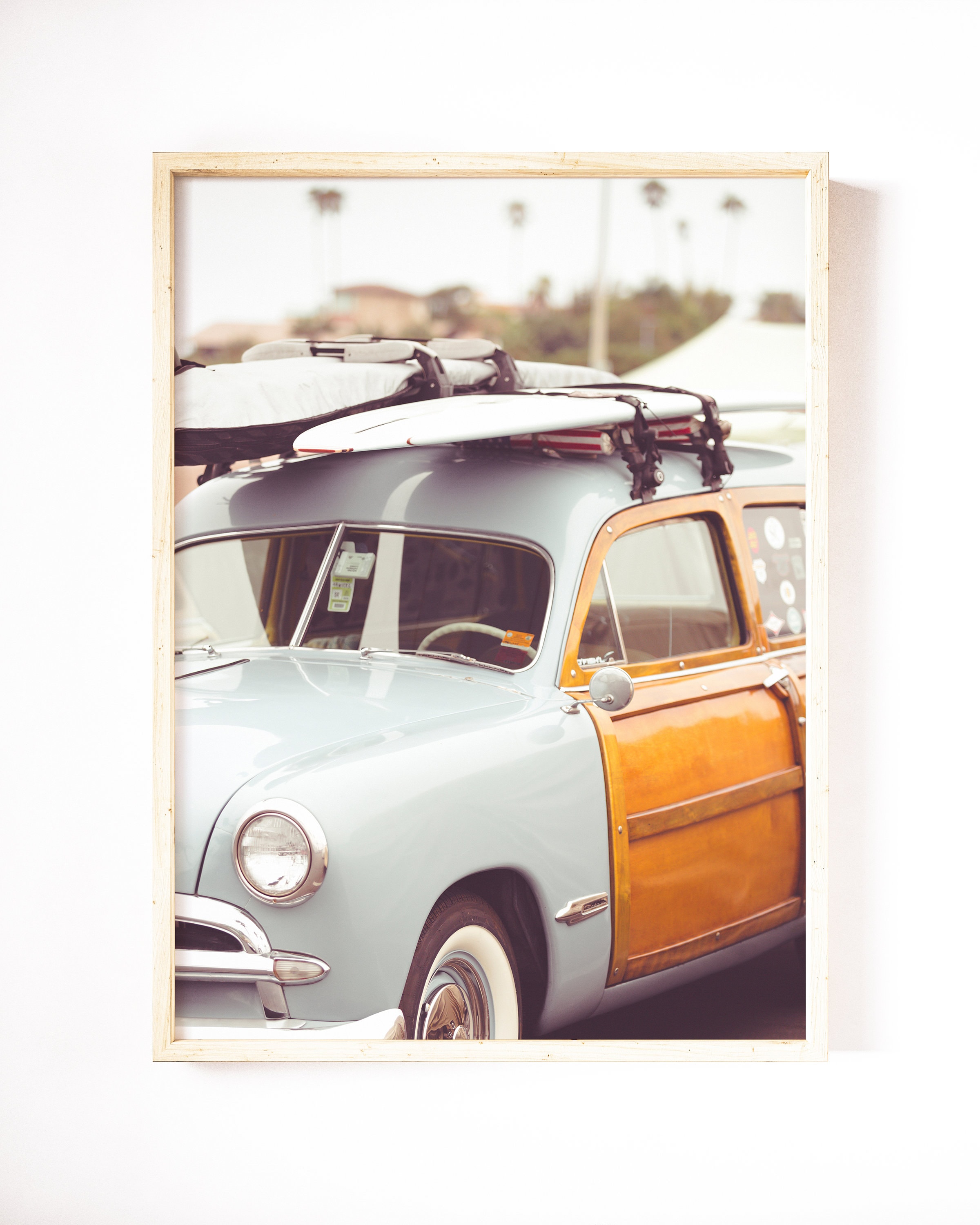 Vintage Car Print, Vintage Car Nursery, Printable, Woodie Car Art