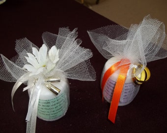 Bougie de mariage / douche nuptiale personnalisée Favors