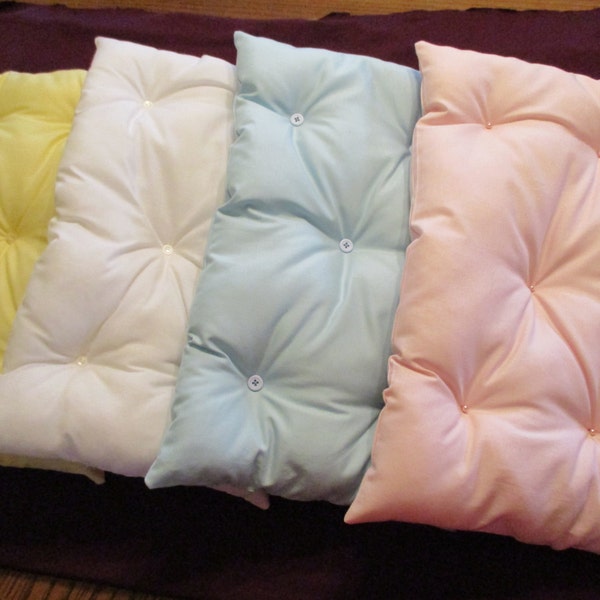 Handmade Doll Bed Mattress for 18" Dolls, Tufted Bedding