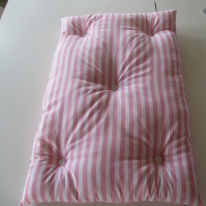 Doll Bed Mattress for any 18 Doll Bed Pink & White Stripe