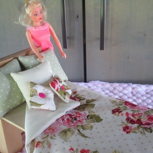 Doll Bedding for 12 inch Dolls 6-Pc. Reversible Comforter Set in Rambling Rose Print