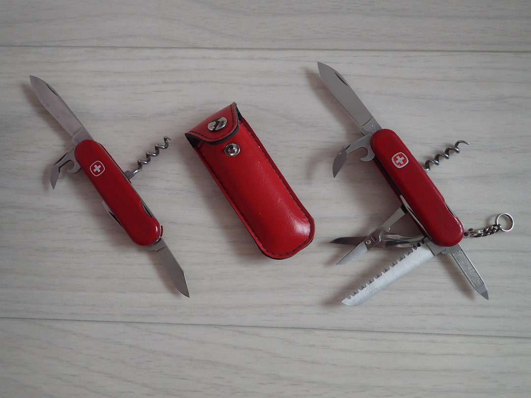 2 X Swiss Army Knife Vintage WENGER Delemont Pocket Knife Pocket Knife From a Collection Couteau