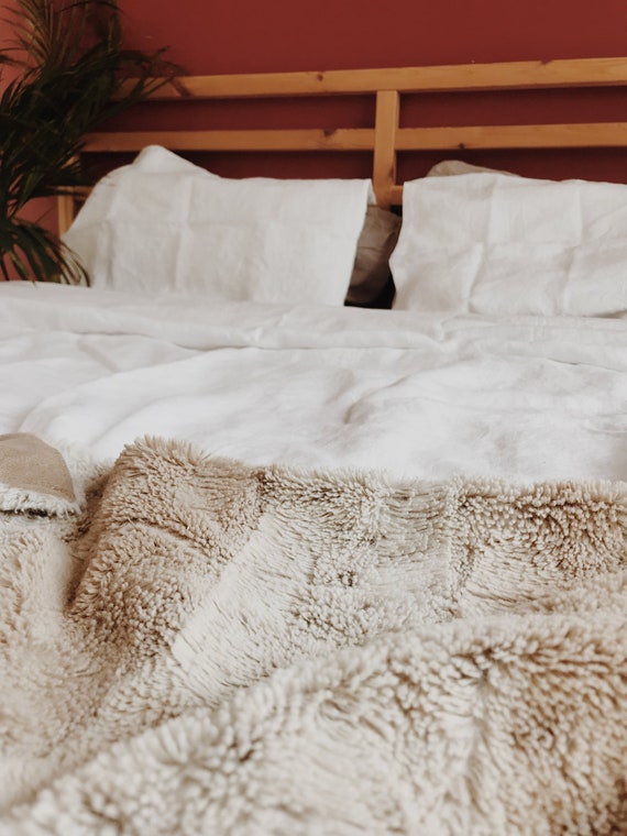 Snow White Stonewashed Linen Duvet Cover 3 Pieces Etsy