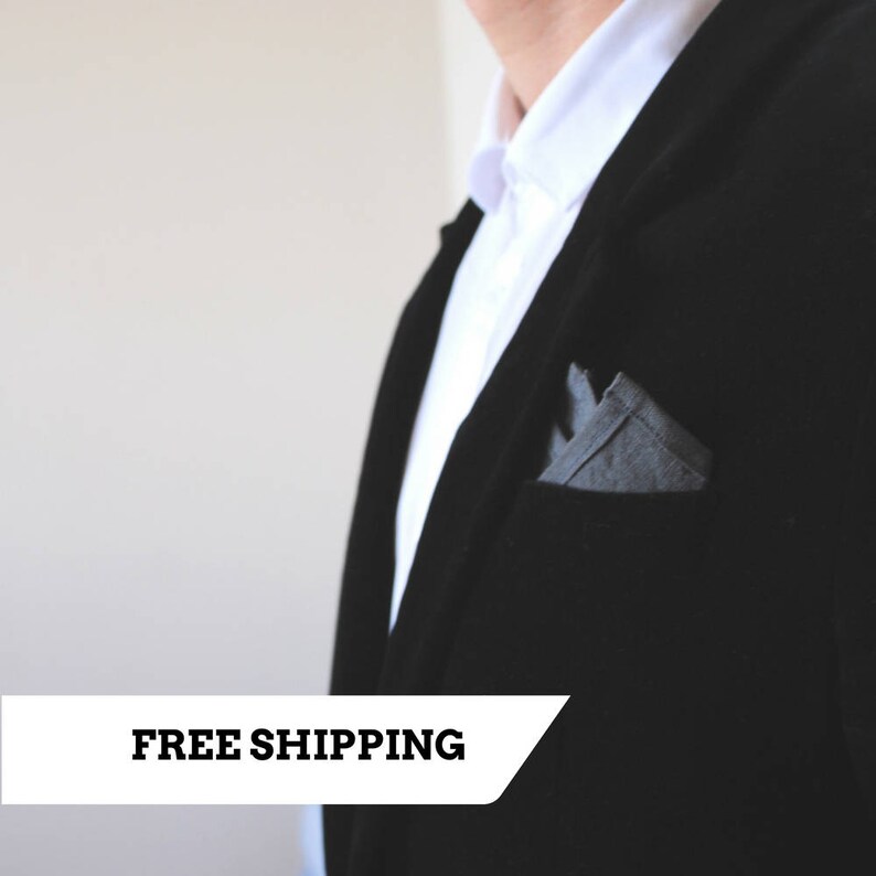 100/% White Linen Handmade Pocket Square Handkerchief in Perfect Suit Size