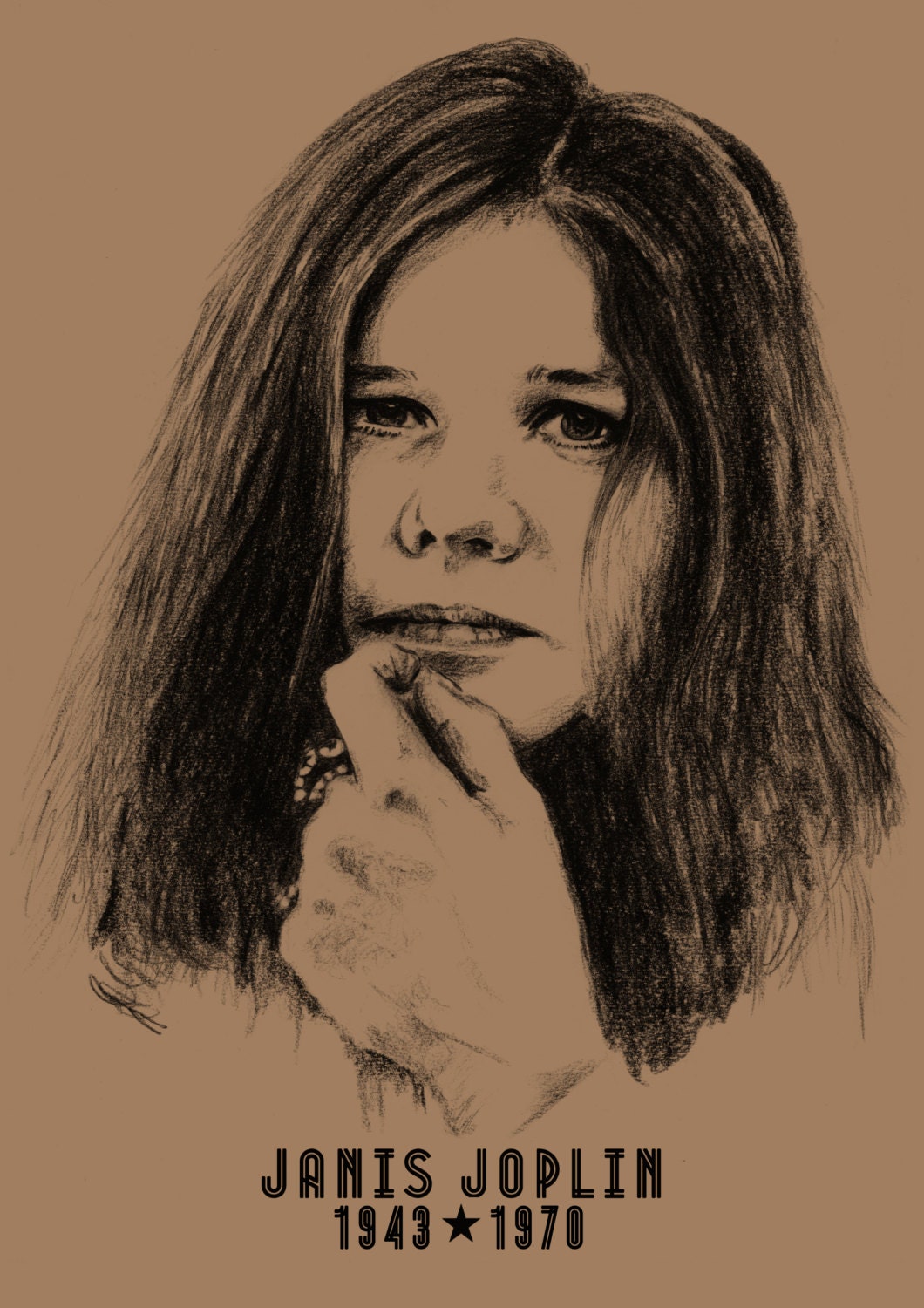 油絵原画　Janis Joplin 油絵原画 Janis Joplin