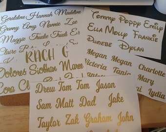 Personalized Vinyl Name Decal, Custom Stickers for Champagne Flutes