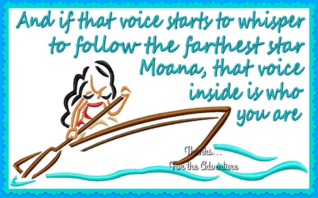 Moana Sketch "who You Are" Sketch Combo Digital Embroidery Machine ...
