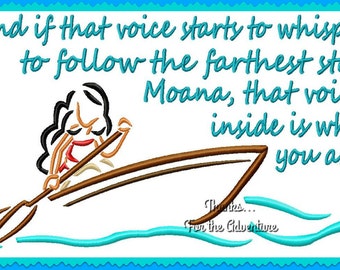 Moana Sketch "Who You Are" Sketch Combo Digital Embroidery Machine Design File 5x7 6x10