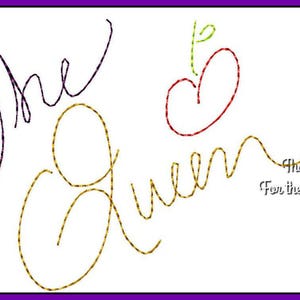 The Evil Queen Snow White Autograph Digital Embroidery Machine Design File 4x4 5x7 6x10