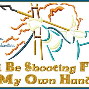 I&#39;ll Be Shooting For My Own Hand Combo Princess Merida from Brave Sketch Digital Embroidery Machine Applique Design File 5x7 6x10