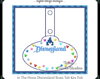 ITH In The Hoop Cast Member Name Tag Stroller Tag Snap Tab Key Fob Digital Embroidery Machine  Design File Uses 5x7 Hoop