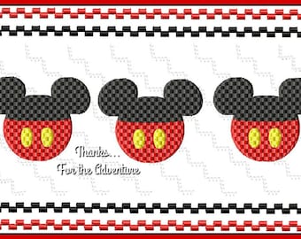 Mickey Mouse Shorts Faux Smocking Digital Embroidery Machine Design File 4x4 5x7 6x10