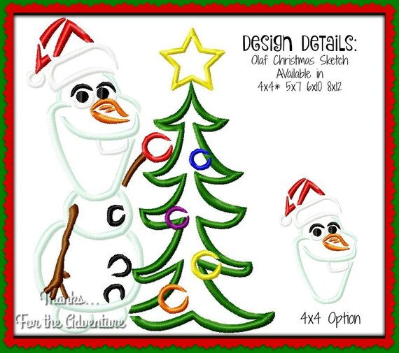 Olaf de Frozen 2 con árbol de Navidad Máquina de bordar - Etsy México Olaf de Frozen 2 con árbol de Navidad Máquina de bordar - Etsy México