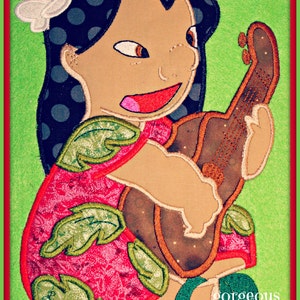 Lilo and Stitch Hawaiian Digital Embroidery Machine Applique Design ...