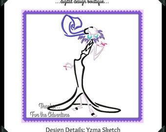 Yzma from The Emperor's New Groove Sketch Digital Embroidery Machine Design File 4x4 5x7 6x10 8x12