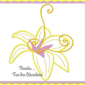 Rapunzel&#39;s Magical Golden Flower from Tangled Applique Digital Embroidery Machine  Design File 4x4 5x7 6x10