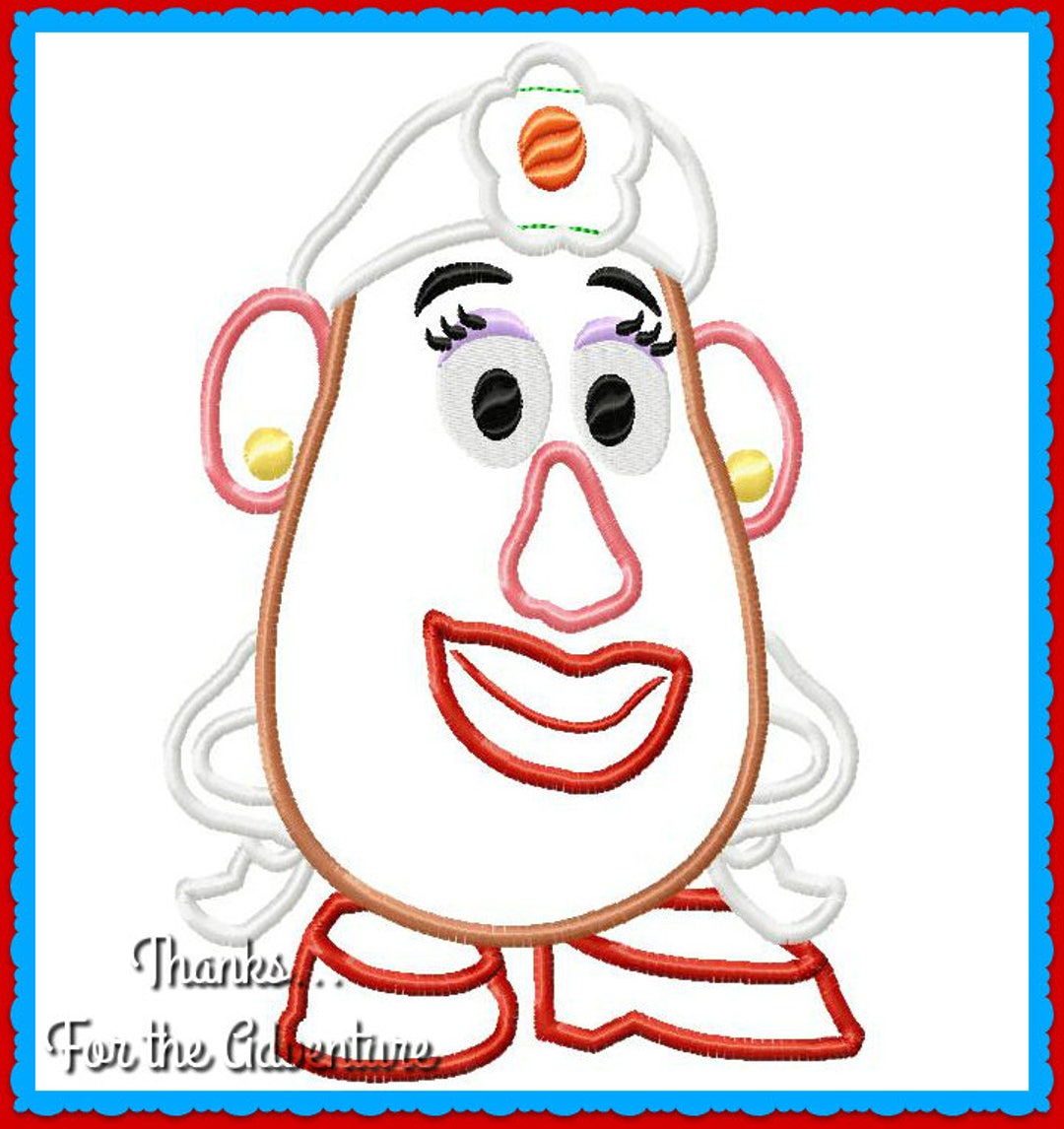 Toy Story Mrs Potato Head Digital Embroidery Machine Applique Design ...