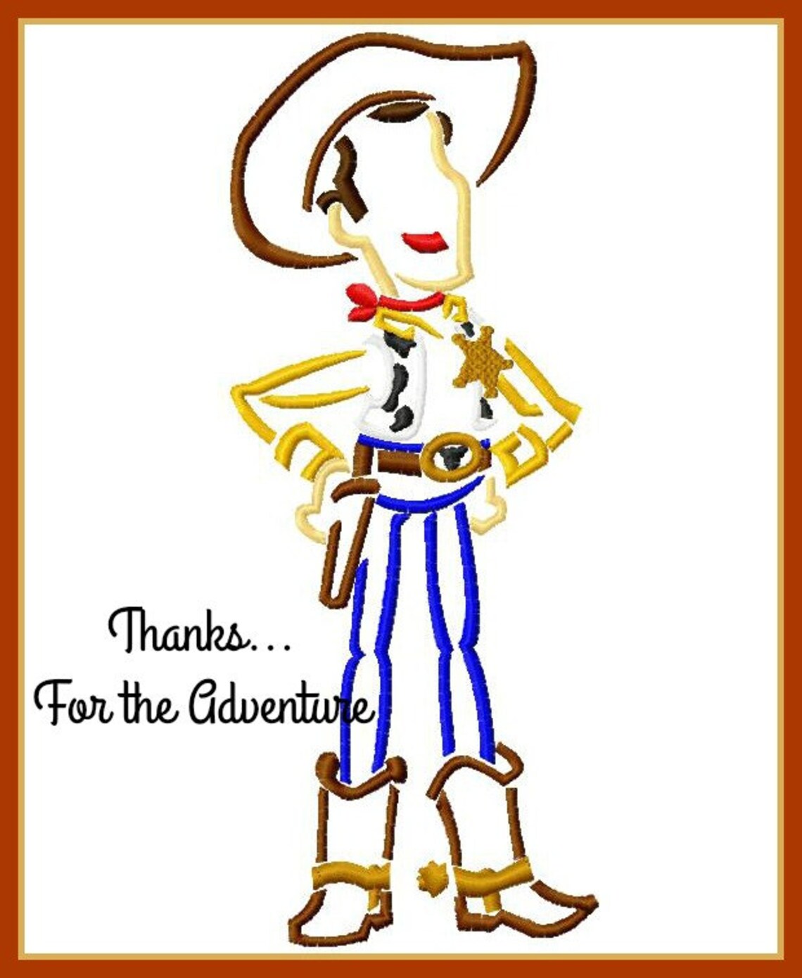 Woody From Toy Story Sketch Digital Embroidery Machine Design Etsy