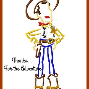 Woody from Toy Story Sketch Digital Embroidery Machine Design File  5x7 6x10