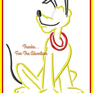 Pluto Sketch Digital Embroidery Machine Design File 4x4 5x7 6x10