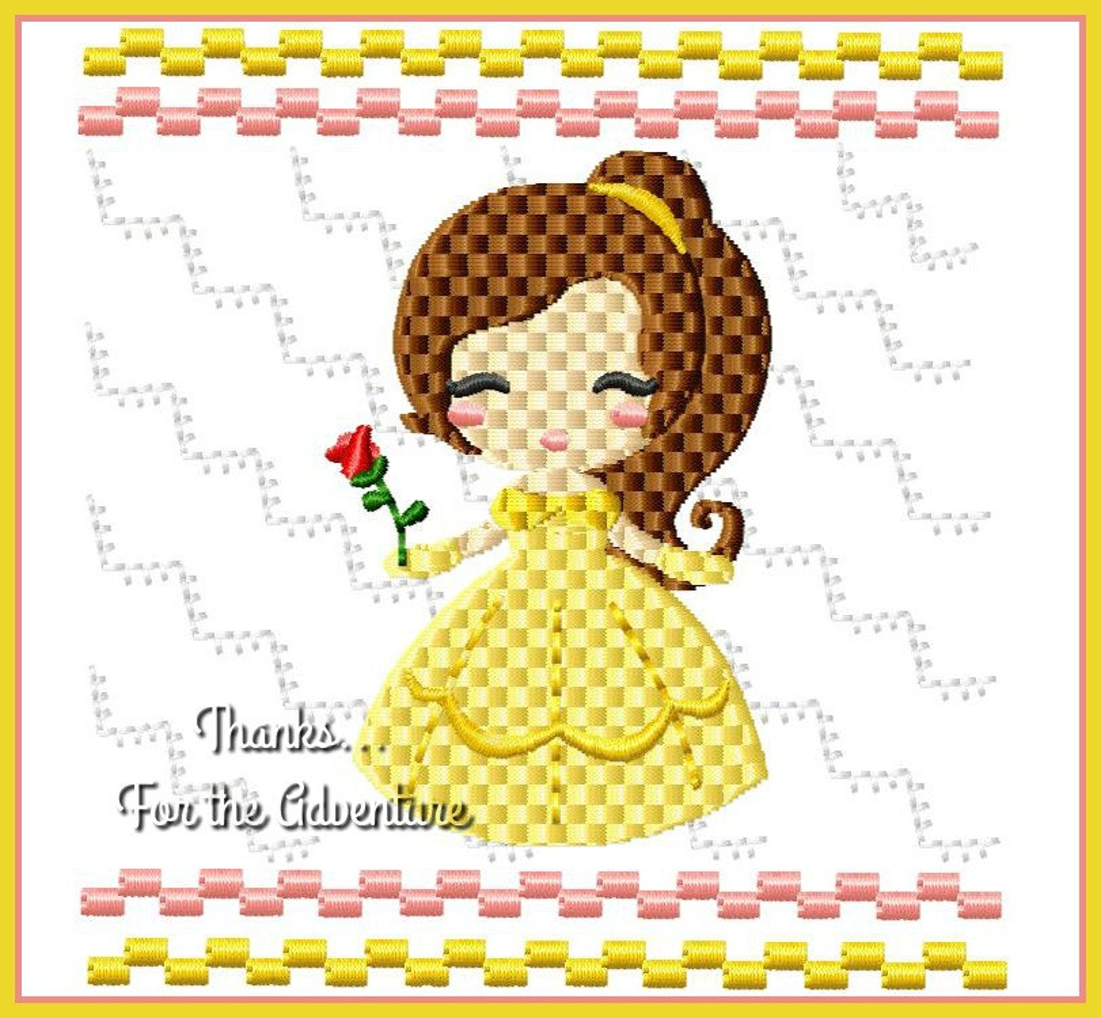 Belle and Chip From Beauty and the Beast Faux Smocking Digital ...