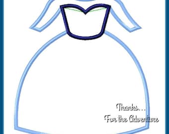 Ariel Dress from The Little Mermaid Digital Embroidery Machine Applique Design File 4x4 5x7 6x10