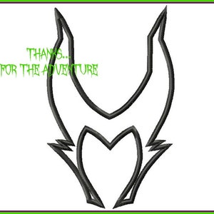 May include: Black and white line art illustration of a stylized horned headdress. The text "THANKS... FOR THE ADVENTURE" is written in green below the headdress.