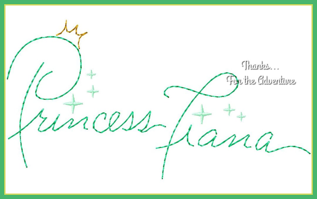 Princess Tiana From the Princess and the Frog Autograph Digital