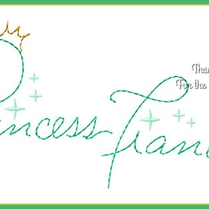 Princess Tiana from The Princess and the Frog Autograph Digital Embroidery Machine  Design File 4x4 5x7 6x10