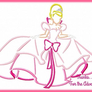 Princess Tiana's Best Friend Charlotte "Lottie" from The Princess and the Frog Sketch Digital Embroidery Machine Design File 5x7 6x10