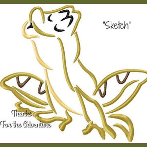 Prince Naveen the Frog from The Princess and the Frog Sketch Digital Embroidery Machine Design File 4x4 5x7 6x10
