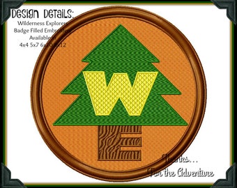 Wilderness Explorers Badge from Up  Digital Embroidery Machine Filled Design File 4x4 5x7 6x10 8x12