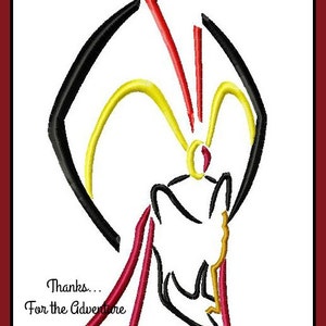 Jafar from Aladdin Sketch Digital Embroidery Machine Applique Design File 4x4 5x7 6x10