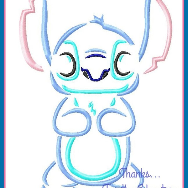 Point de Lilo et Stitch Sketch Digital Embroidery Machine Design File 4x4 5x7 6x10