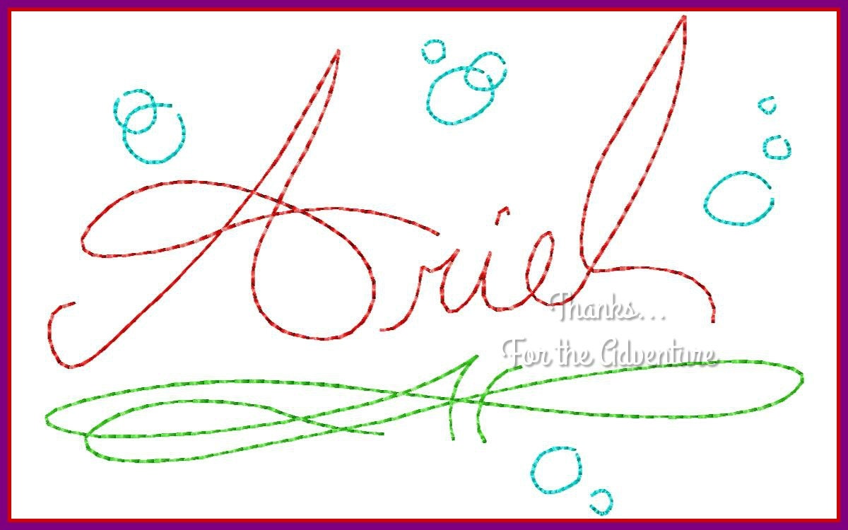 Arielさまオーダーページ Ariel From the Little Mermaid Autograph Digital Embroidery Machine