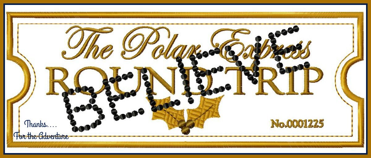 Cree Santa Claus Bell Christmas Train Ticket Applique Digital Etsy