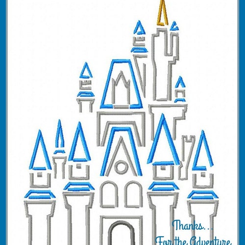 Cinderella's Castle Sketch Digital Embroidery Machine Etsy