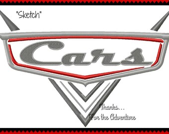 Cars Logo Digital Embroidery Machine Sketch Design File 4x4 5x7 6x10