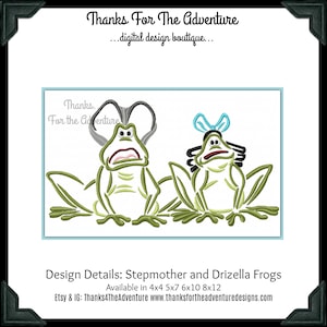 Sketch- Cinderella's Evil Wicked Stepmother and Stepsister Drizella Digital Embroidery Machine Digital Design File 4x4 5x7 6x10 8x12