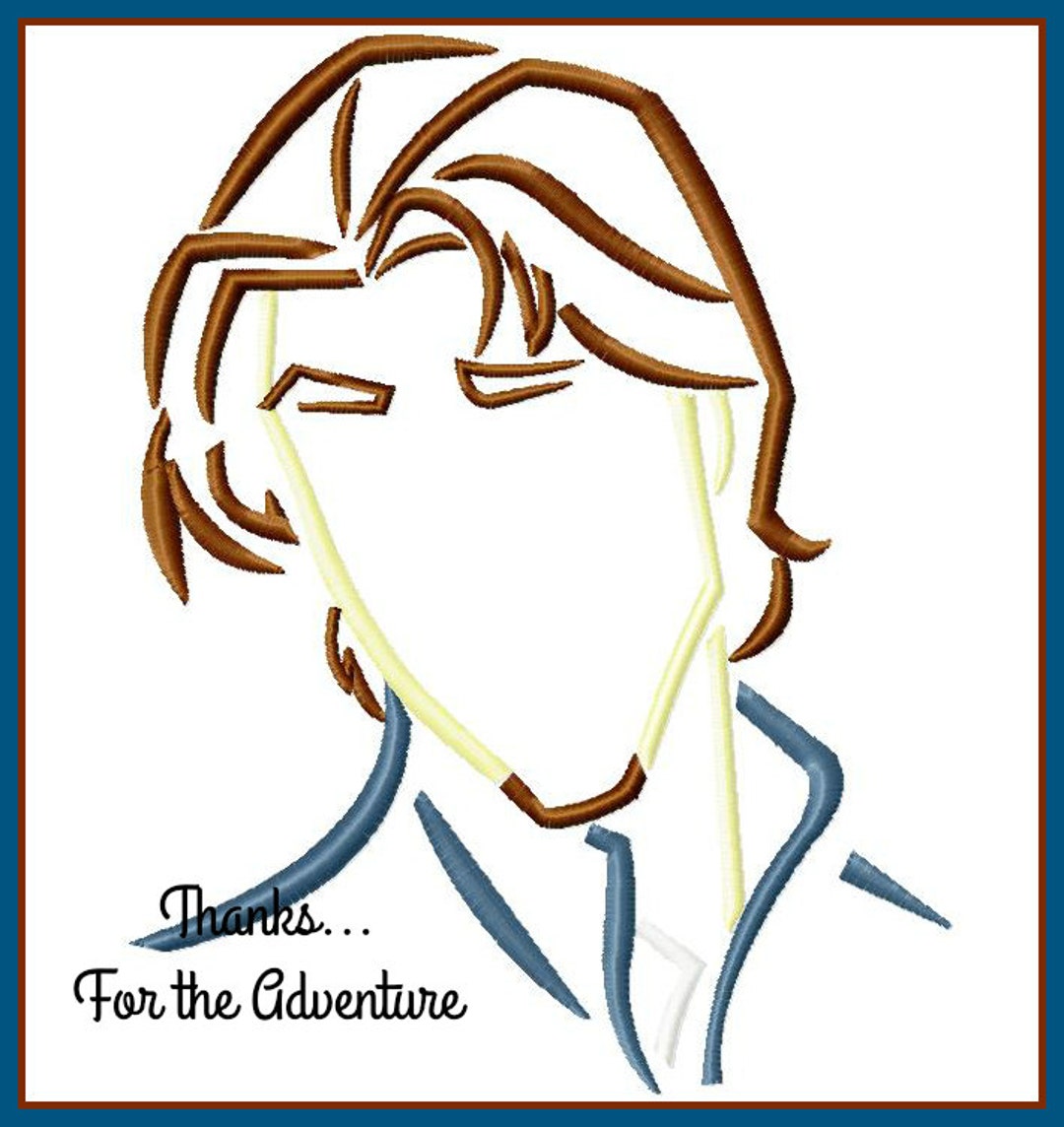 Eugene Aka Flynn Rider From Tangled Sketch Digital Embroidery Machine ...