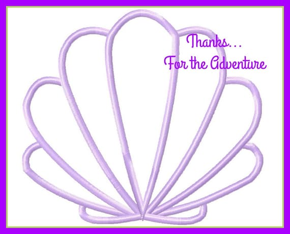 The Little Mermaid Ariel's Clam Shell Digital Embroidery - Etsy